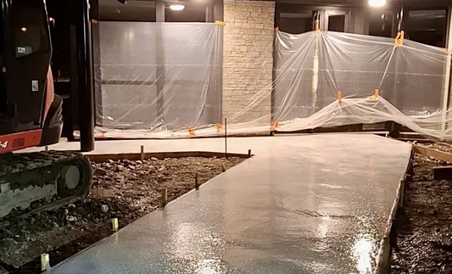 Création trottoir en béton désactivé 